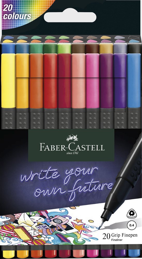 FABER-CASTELL Grip Fineliner farbsortiert 0,4 mm - Faber - Annen - Faber-Castell - 4005401516200 - 