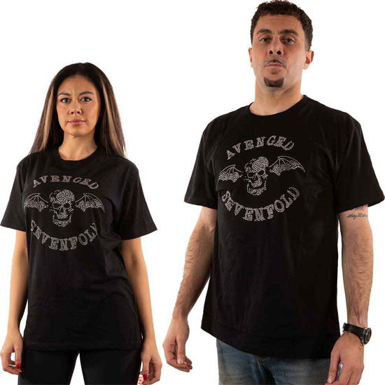 Avenged Sevenfold Unisex T-Shirt: Deathbat (Embellished) - Avenged Sevenfold - Produtos -  - 5056561015200 - 