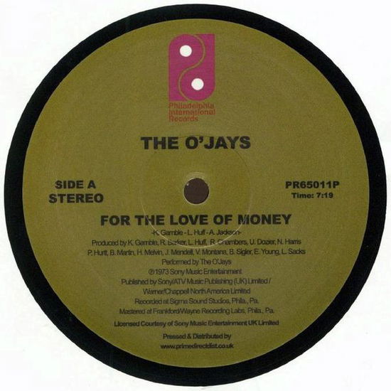 Cover for The O Jays · For The Love Of Money (LP) (2018)