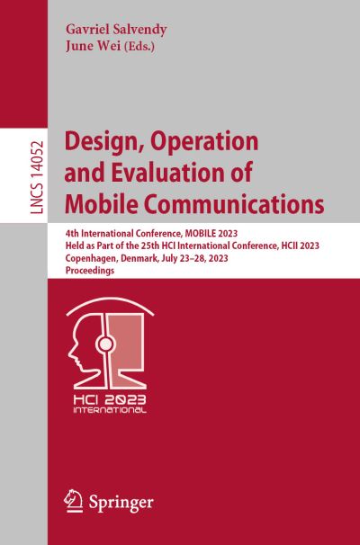 Cover for Gavriel Salvendy · Design, Operation and Evaluation of Mobile Communications (Book) (2023)