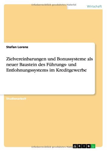 Cover for Lorenz · Zielvereinbarungen und Bonussyst (Book) [German edition] (2013)