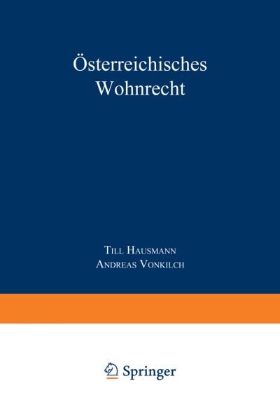 Cover for Till Hausmann · OEsterreichisches Wohnrecht: Kommentar Mrg Und Weg (Paperback Bog) [2003 edition] (2003)