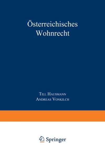 Cover for Till Hausmann · OEsterreichisches Wohnrecht: Kommentar Mrg Und Weg (Paperback Book) [2003 edition] (2003)