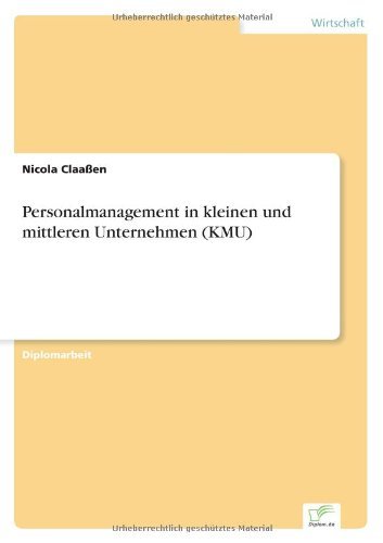 Cover for Nicola Claassen · Personalmanagement in kleinen und mittleren Unternehmen (KMU) (Paperback Book) [German edition] (2012)
