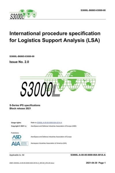 Cover for Asd · S3000L, International procedure specification for Logistics Support Analysis (LSA), Issue 2.0: S-Series 2021 Block Release (Innbunden bok) (2022)