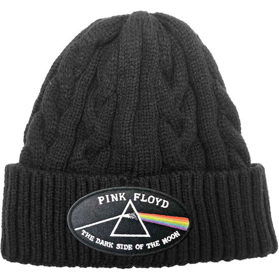 Pink Floyd Unisex Beanie Hat: The Dark Side of the Moon Black Border (Cable Knit) - Pink Floyd - Marchandise -  - 5056368604201 - 