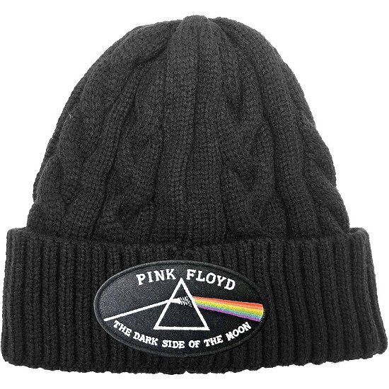 Pink Floyd Unisex Beanie Hat: The Dark Side of the Moon Black Border (Cable Knit) - Pink Floyd - Merchandise -  - 5056368604201 - 