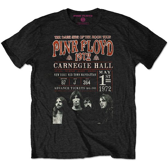 Cover for Pink Floyd · Pink Floyd Unisex T-Shirt: Carnegie '72 (Eco-Friendly) (T-shirt) [size M] [Black - Unisex edition]