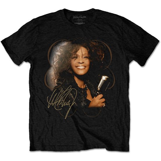 Whitney Houston Unisex T-Shirt: Vintage Mic Photo - Whitney Houston - Produtos -  - 5056561047201 - 