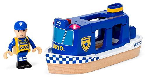 Cover for Brio · BRIO World - Police Boat With Light &amp; Sound (Zabawki)