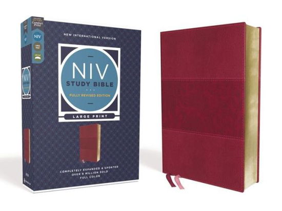 Cover for Kenneth L. Barker · NIV Study Bible, Fully Revised Edition, Large Print, Leathersoft, Burgundy, Red Letter, Comfort Print (Book) (2020)