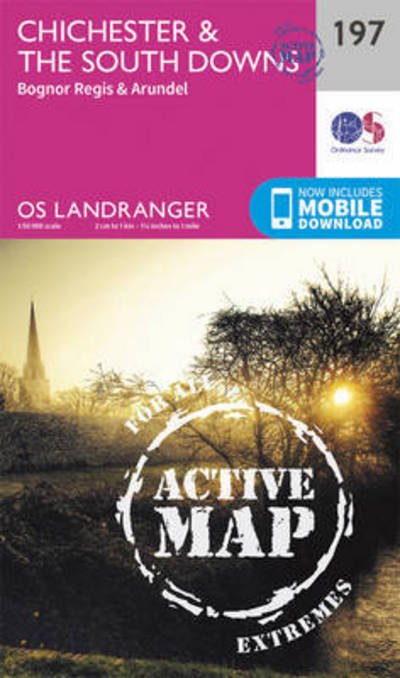 Cover for Ordnance Survey · Chichester &amp; the South Downs - OS Landranger Active Map (Landkart) [February 2016 edition] (2016)