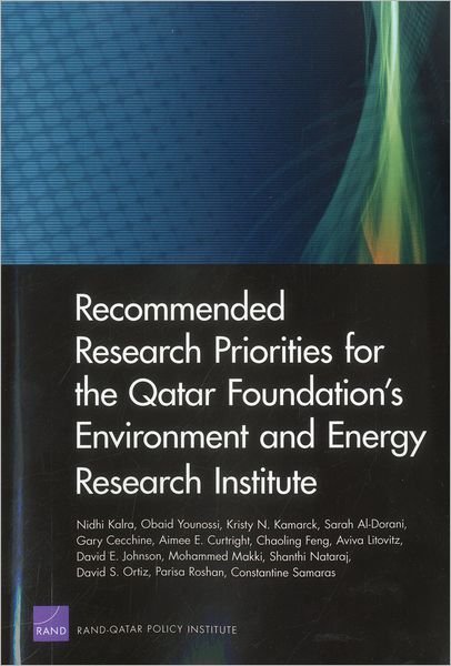 Cover for Nidhi Kalra · Recommended Research Priorities for the Qatar Foundation's Environment and Energy Research Institute (Paperback Bog) (2011)