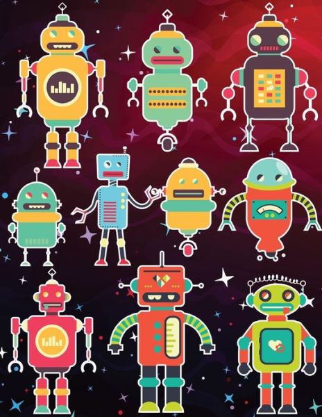 Robots Sticker Album for Boys - Fat Dog Journals - Kirjat - Createspace Independent Publishing Platf - 9781975982201 - perjantai 1. syyskuuta 2017