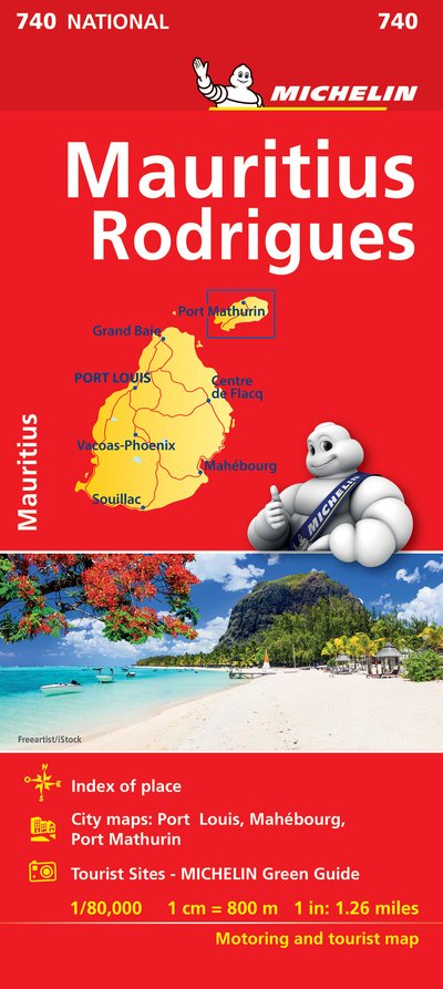 Maurice (Mauritius) - Michelin National Map 740: Map - Michelin - Libros - Michelin Editions des Voyages - 9782067233201 - 4 de enero de 2019