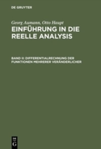 Einführung in die reelle.2 - Aumann - Livros -  - 9783110057201 - 1 de agosto de 1979