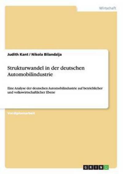 Cover for Kant · Strukturwandel in der deutschen Au (Buch)