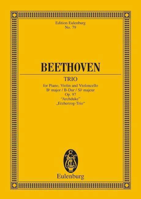 Cover for Ludwig Va Beethoven · Piano Trio No 7 Bb Major Op 97 (Paperback Book) (1986)