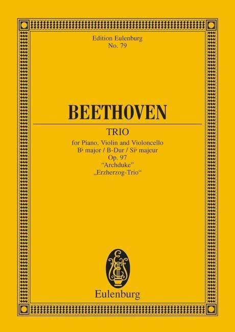 Piano Trio No 7 Bb Major Op 97 - Ludwig Va Beethoven - Kirjat - SCHOTT & CO - 9783795768201 - lauantai 1. helmikuuta 1986