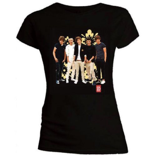 Cover for One Direction · One Direction Ladies T-Shirt: Flowers (Skinny Fit) (T-shirt) [size S] [Black - Ladies edition]