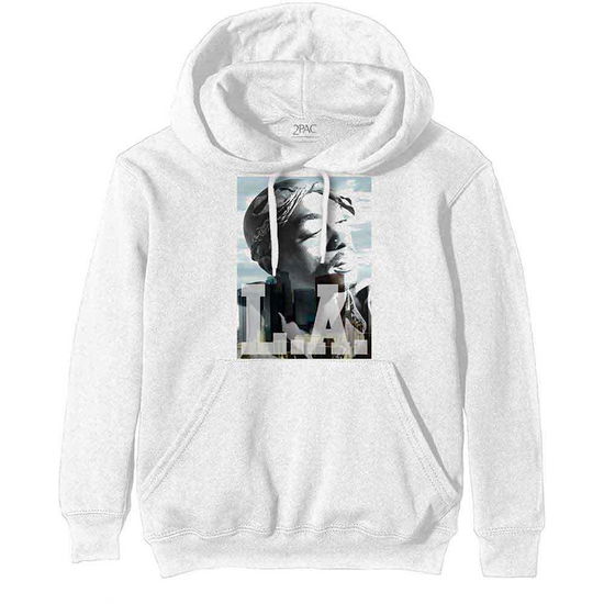 Cover for Tupac · Tupac Unisex Pullover Hoodie: LA Skyline (Hoodie) [size XS] [White - Unisex edition] (2020)