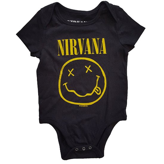 Cover for Nirvana · Nirvana Kids Baby Grow: Yellow Happy Face (0-3 Months) (TØJ) [size 0-6mths] [Black - Kids edition]