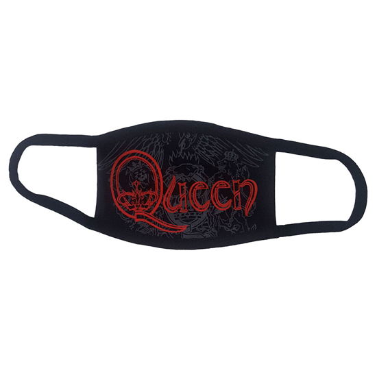 Queen Face Mask: Red Retro Logo (Black) - Queen - Fanituote -  - 5056368652202 - keskiviikko 25. marraskuuta 2020