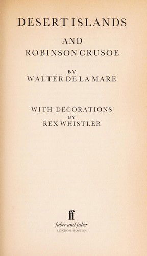 Cover for Walter de la Mare · Desert Islands (Paperback Book) (1988)