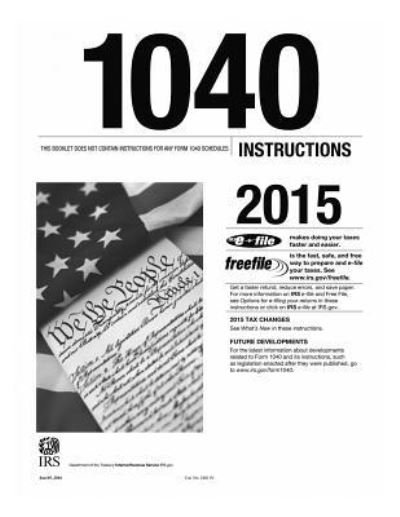 Cover for Internal Revenue Service · 1040 Instructions 2015 (Paperback Book) (2016)