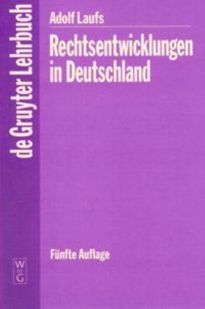 Cover for No Contributor · Rechtsentwicklungen in Deutschland (Hardcover Book) (1996)