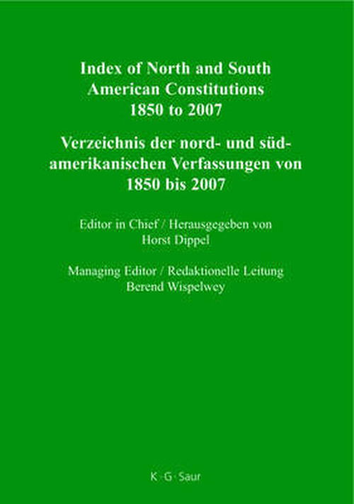 Cover for Horst · Index of North and South American Const (Book) [German, 1 edition] (2007)