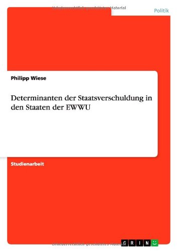 Cover for Wiese · Determinanten der Staatsverschuld (Book) [German edition] (2010)