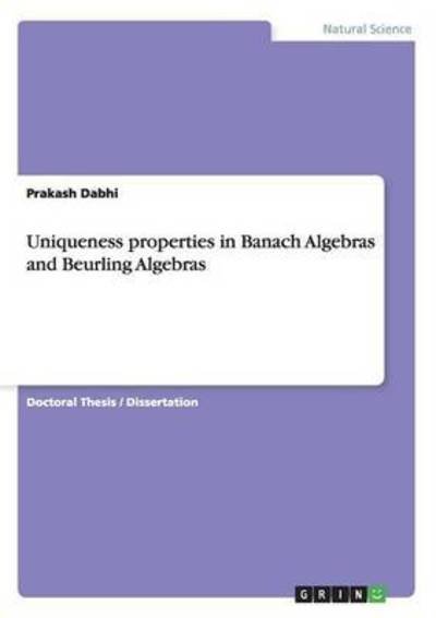 Cover for Dabhi · Uniqueness properties in Banach A (Book)