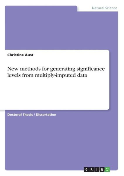 Cover for Aust · New methods for generating signifi (Book)