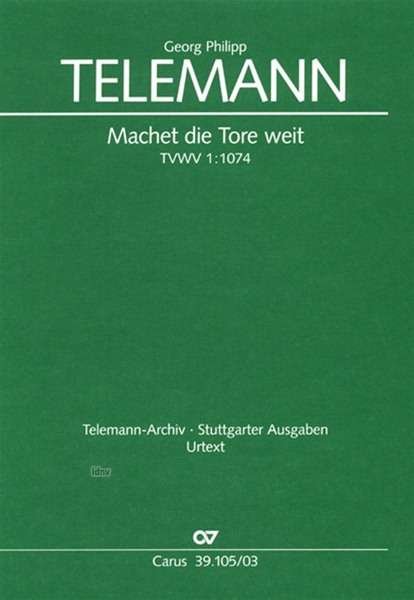 Cover for Telemann · Machet die Tore,KA.CV39.105/03 (Buch)