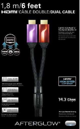 Pdp - Afterglow - Cable Hdmi Double 1.80 M - Purpl - Pdp - Merchandise -  - 0708056090203 - February 7, 2019