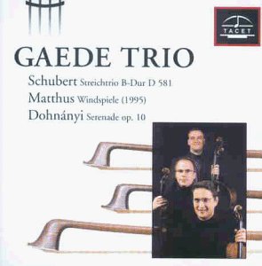 Cover for Schubert / Gaede Trio · Gaede Trio Plays Schubert (CD) (1998)
