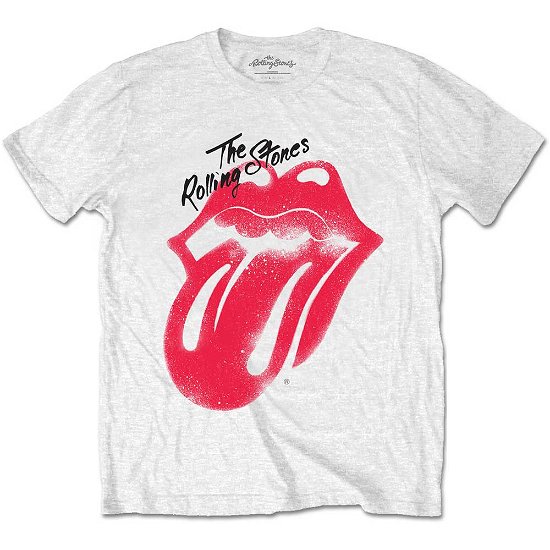 Cover for The Rolling Stones · The Rolling Stones Unisex T-Shirt: Spray Tongue (T-shirt) [size XXL] [White - Unisex edition]