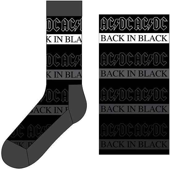 AC/DC Unisex Ankle Socks: Back In Black (UK Size 7 - 11) - AC/DC - Merchandise -  - 5056368671203 - 