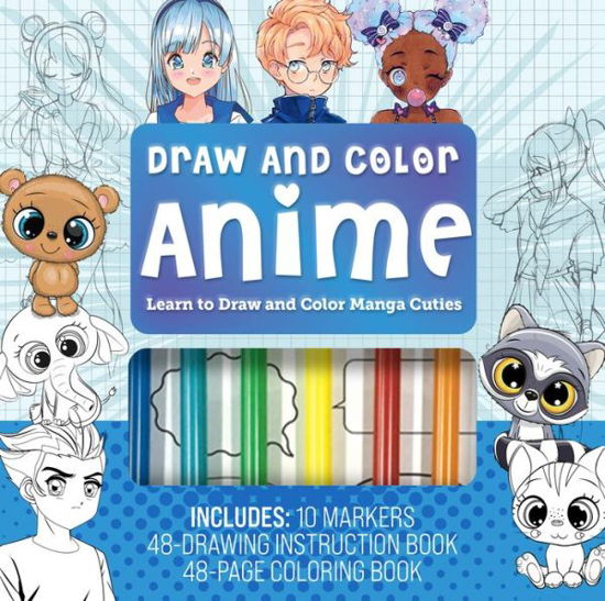 Cover for Editors of Chartwell Books · Draw &amp; Color Anime Kit: Learn to Draw and Color Manga Cuties (Bok) (2022)