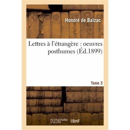 Cover for De Balzac-h · Lettres à l'étrangère (Paperback Book) (2014)