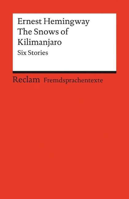 Reclam UB 09120 Hemingway.Kilimanjaro - Ernest Hemingway - Boeken -  - 9783150091203 - 