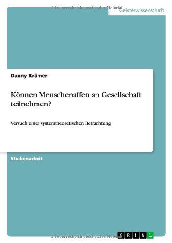 Cover for Krämer · Können Menschenaffen an Gesellsc (Paperback Book) [German edition] (2011)