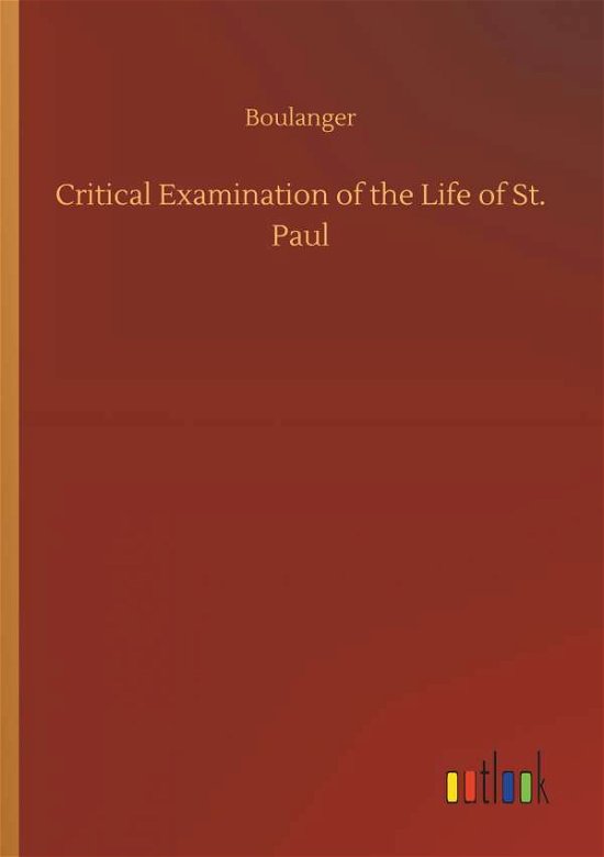 Cover for Boulanger · Critical Examination of the L (Book) (2019)
