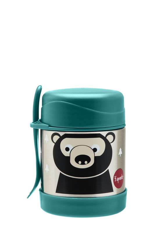 3 Sprouts - Stainless Steel Food Jar And Spork - Teal Bear - 3 Sprouts - Gadżety -  - 0812895001204 - 