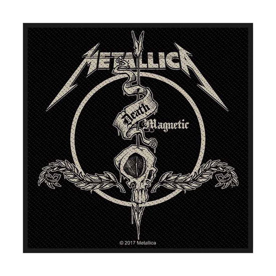 Metallica Standard Woven Patch: Death Magnetic Arrow - Metallica - Fanituote - PHD - 5055339783204 - maanantai 19. elokuuta 2019