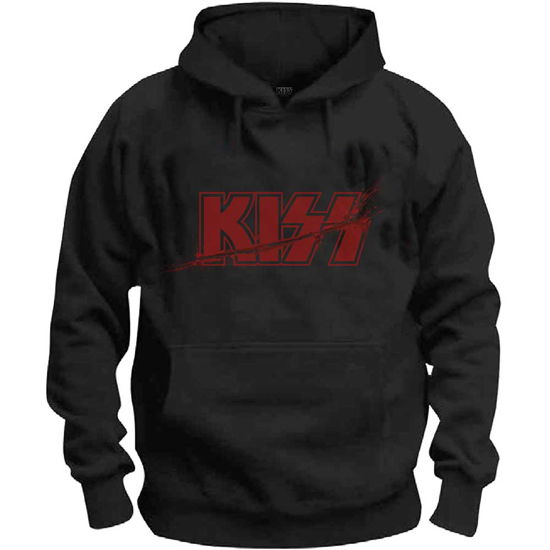KISS Unisex Pullover Hoodie: Slashed Logo - Kiss - Merchandise - MERCHANDISE - 5056170644204 - 30. december 2019