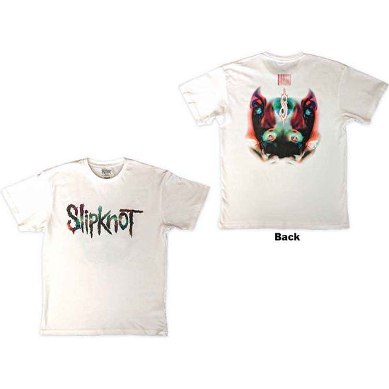 Cover for Slipknot · Slipknot Unisex T-Shirt: Adderall Faceback (White) (Back Print) (T-shirt) [size S] (2023)