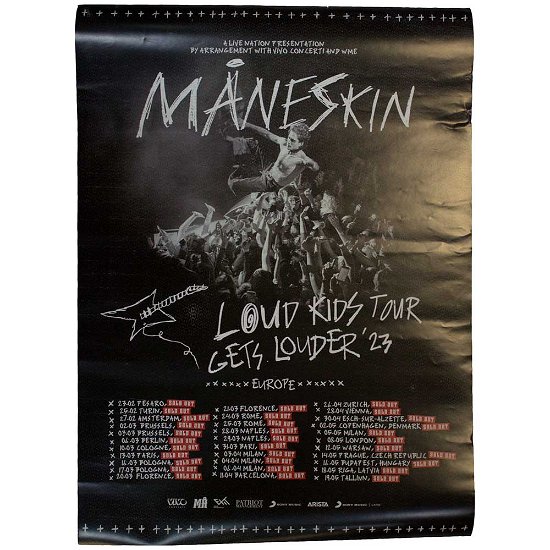 Cover for Måneskin · Maneskin  Poster: Loud Kids European Tour  '23 (Ex-Tour) (Plakat)