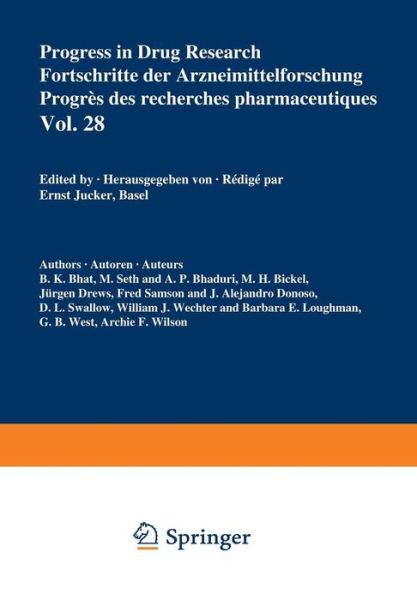 Cover for Jucker · Progress in Drug Research / Fortschritte der Arzneimittelforschung / Progres des recherches pharmaceutiques - Progress in Drug Research (Paperback Book) [Softcover reprint of the original 1st ed. 1984 edition] (2012)